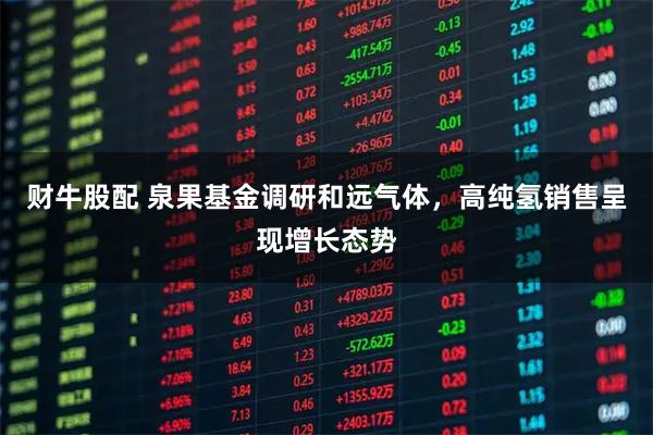 财牛股配 泉果基金调研和远气体，高纯氢销售呈现增长态势