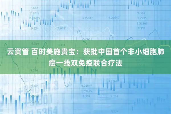 云资管 百时美施贵宝：获批中国首个非小细胞肺癌一线双免疫联合疗法